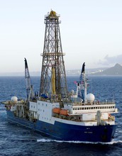 The scientific drillship JOIDES Resolution, which will ferry more than 30 scientists to Zealandia.